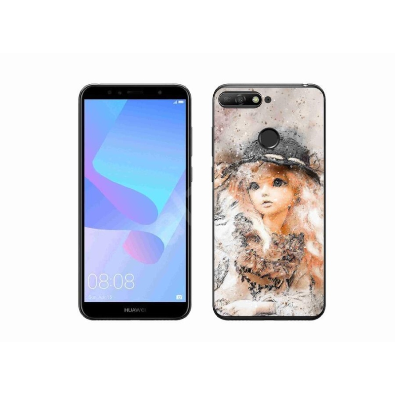 Gél borító mmCase a mobil Huawei Y6 Prime (2018) - lány kalapos sapkával