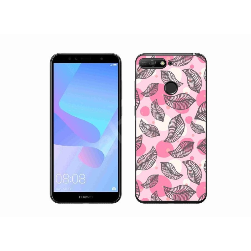 Gél borító mmCase a Huawei Y6 Prime (2018) - rajzfilmes hulló levelek számára