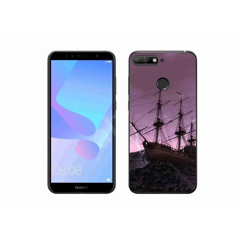 Gél borítás mmCase a Huawei Y6 Prime (2018) számára - hajó a viharban