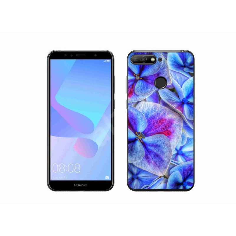 Gél borító mmCase mobiltelefonhoz Huawei Y6 Prime (2018) - kék virágok 1