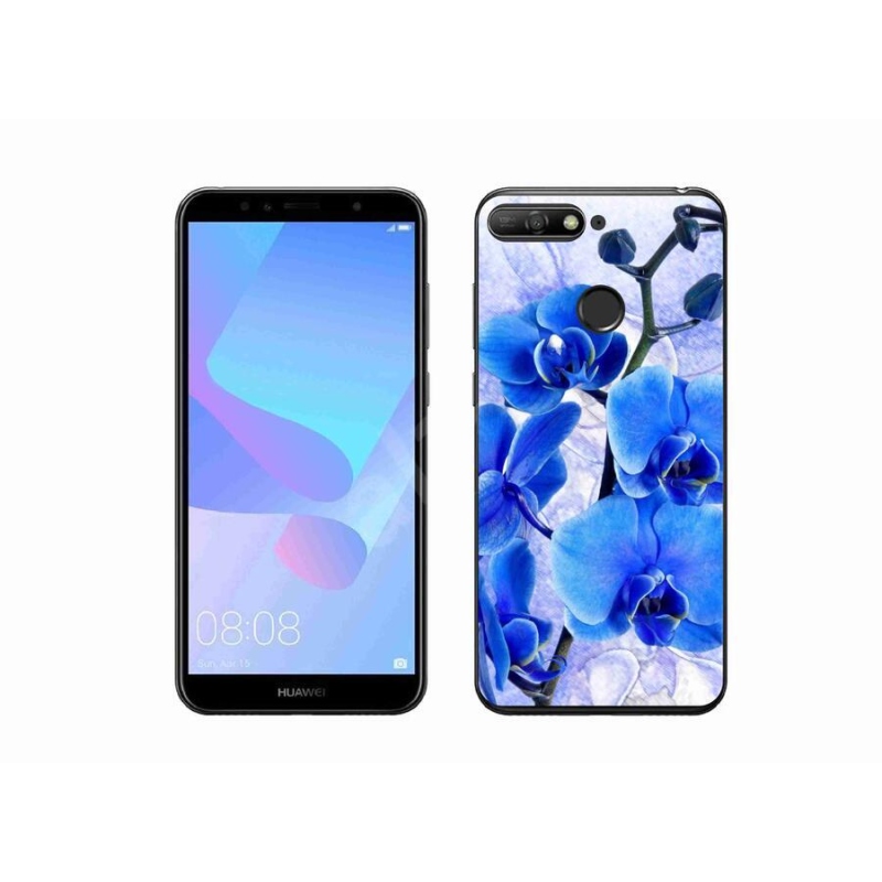 Gél borítás mmCase a Huawei Y6 Prime (2018) - kék virágokhoz