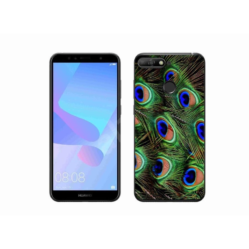 Gél borítás mmCase a Huawei Y6 Prime (2018) számára - pávatoll