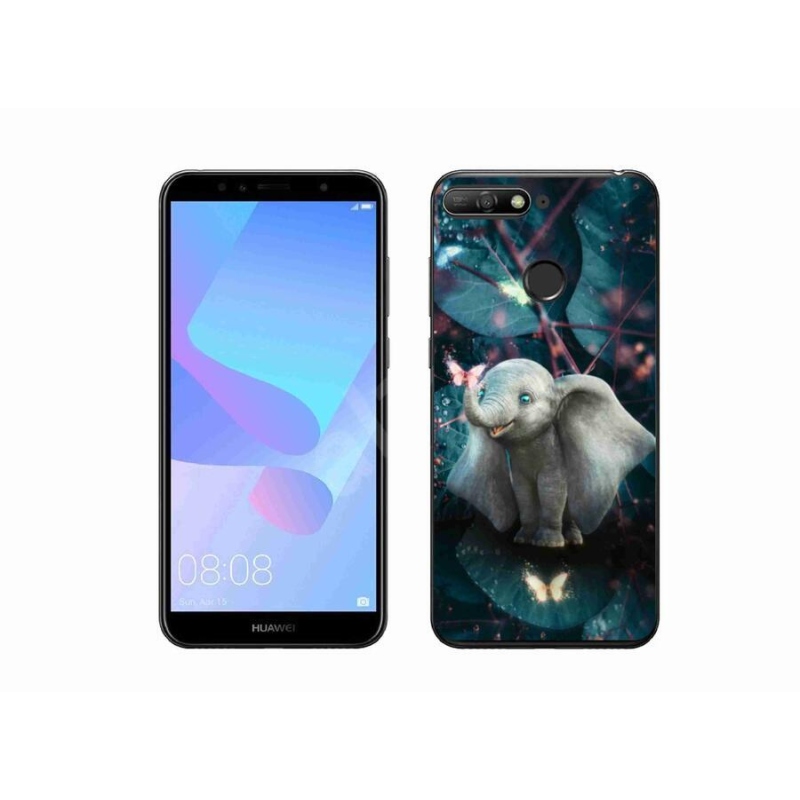 Gél borító mmCase a mobil Huawei Y6 Prime 2018 - aranyos elefánthoz