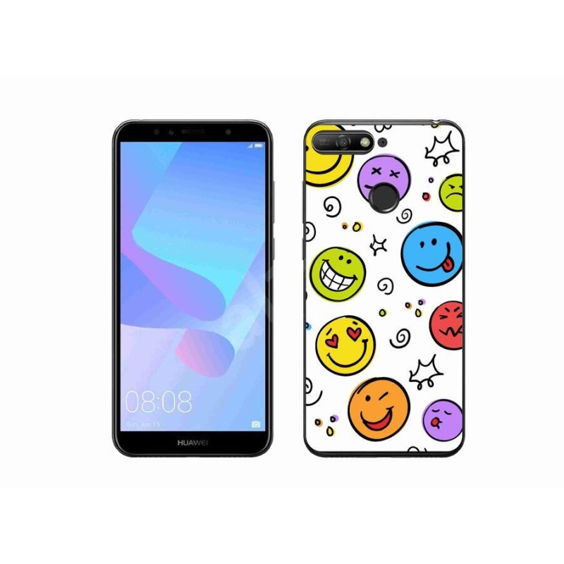 Gél borítás mmCase a Huawei Y6 Prime (2018) számára - smiley-k