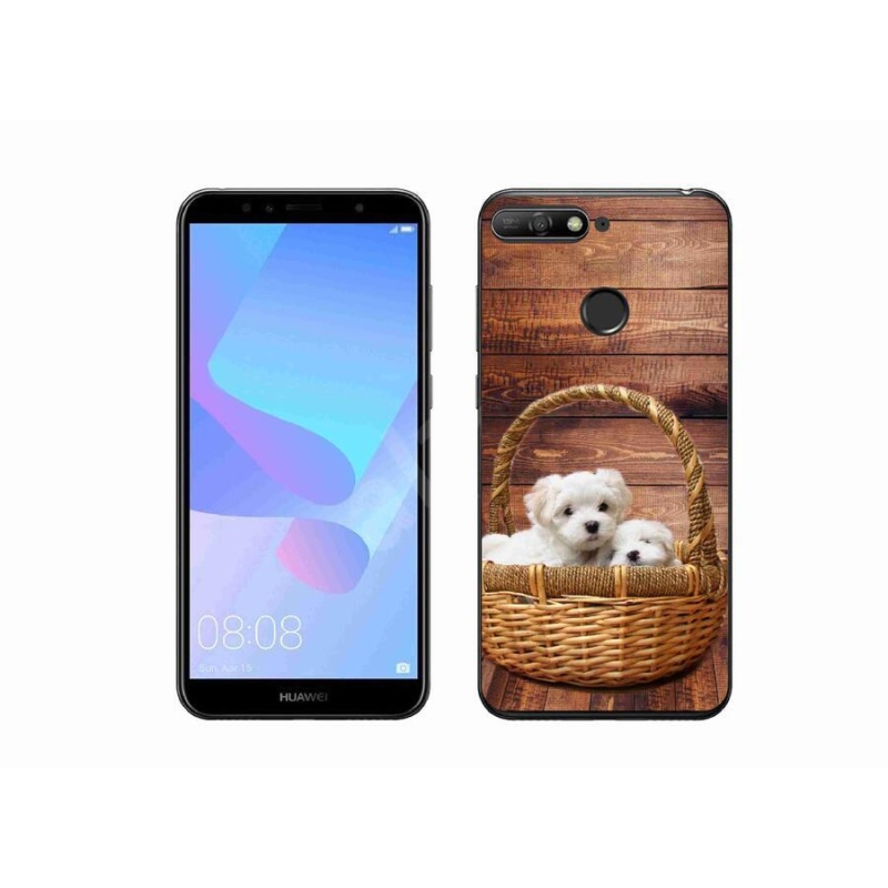 Gél borítás mmCase a Huawei Y6 Prime (2018) - kölyökkutyákhoz