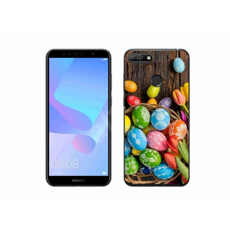 Gél borítás mmCase a Huawei Y6 Prime (2018) számára - Húsvéti tojások