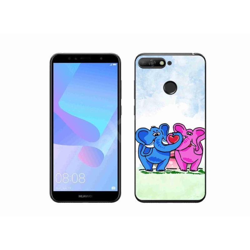 Gél borítás mmCase a mobil Huawei Y6 Prime (2018) - szerelmes elefántokhoz