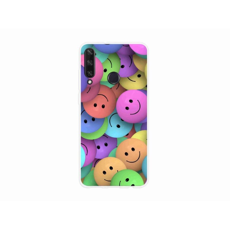 Gél borító mmCase a mobil Huawei Y6p - színes smiley-khoz