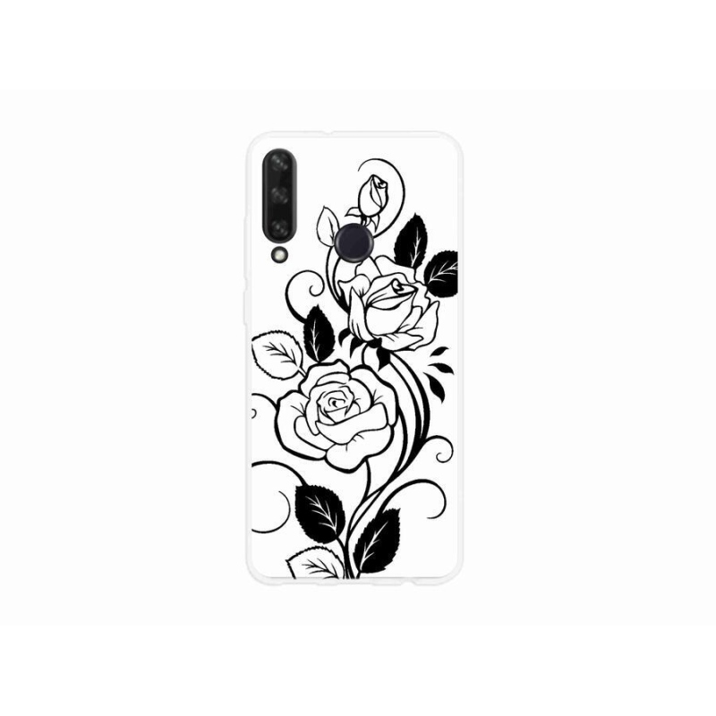 Gél borítás mmCase a Huawei Y6p-hez - fekete és fehér rózsa