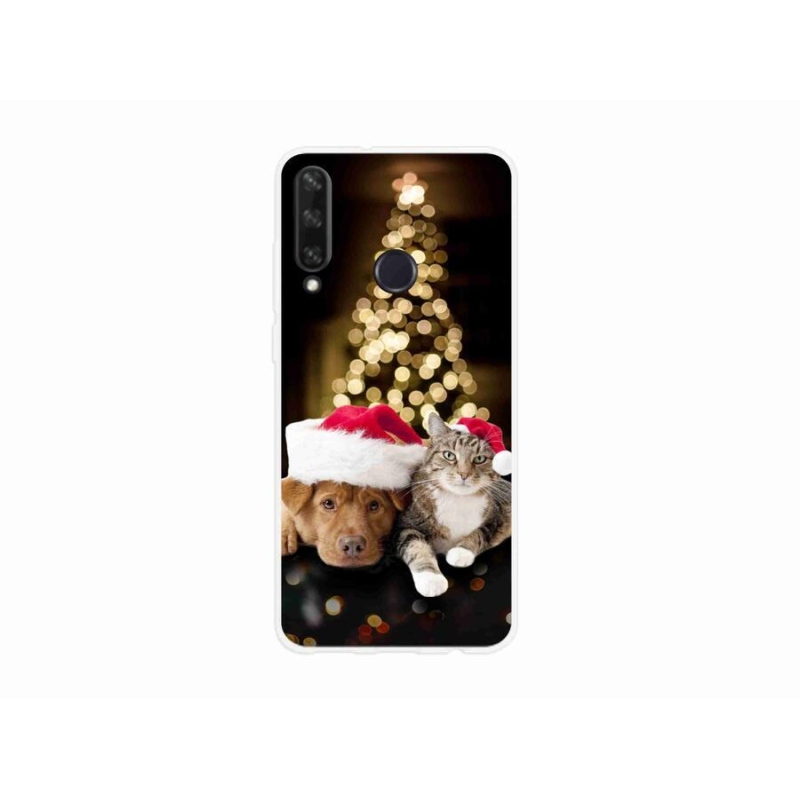 Gél borító mmCase a Huawei Y6p-hez - Karácsonyi kutya és macska