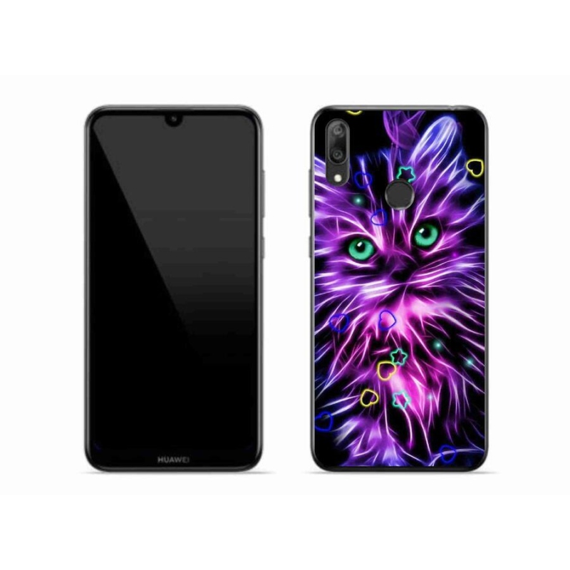 Gél borító mmCase a Huawei Y7 (2019) - absztrakt macska számára