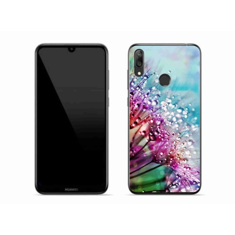 Gél borító mmCase a mobil Huawei Y7 (2019) - színes virágokhoz