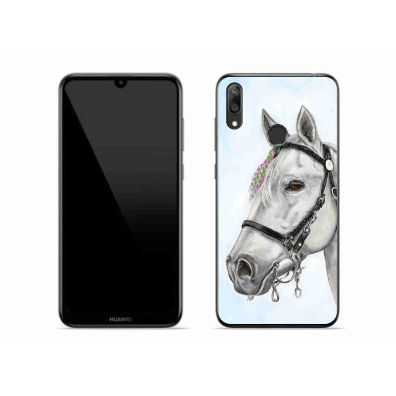 Gél borítás mmCase a Huawei Y7 (2019) - fehér ló 1