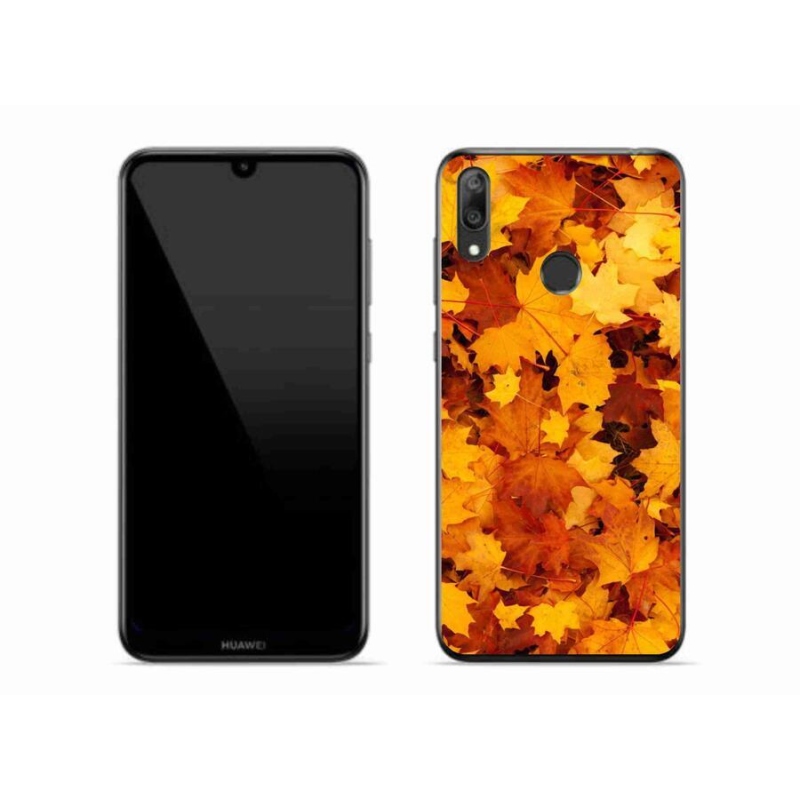 Gél borítás mmCase a Huawei Y7 (2019) - juharlevelek számára