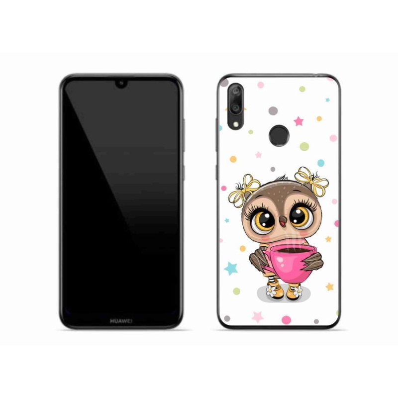 Gél borító mmCase a Huawei Y7 (2019) számára - rajzfilm bagoly