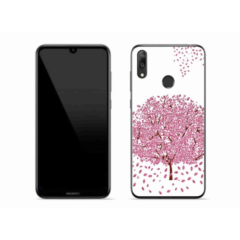 Gél borító mmCase a mobil Huawei Y7 (2019) - rajzfilmfa levelekkel