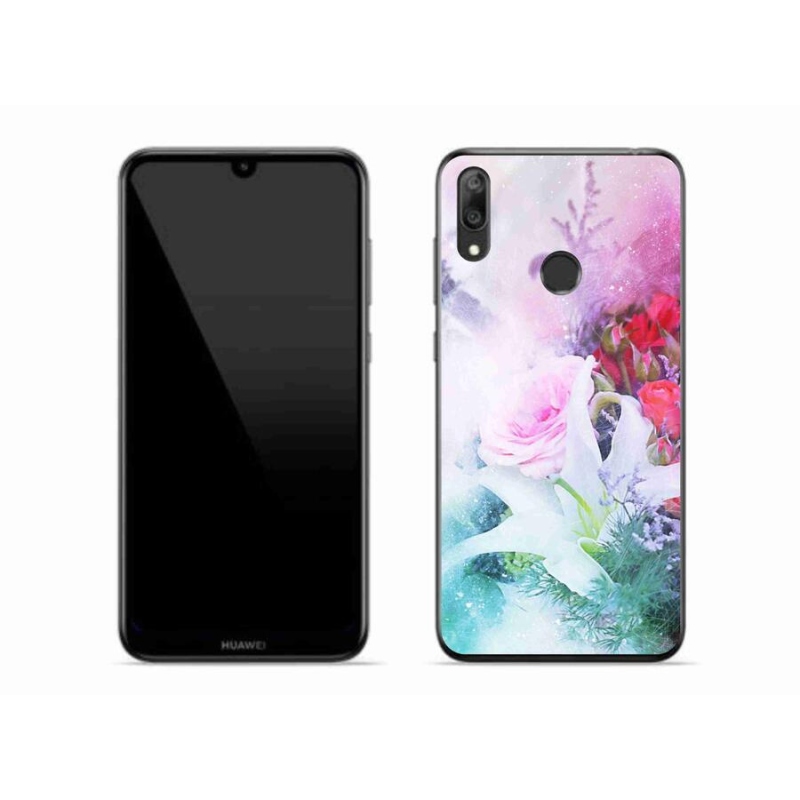 Gél borító mmCase a mobil Huawei Y7 (2019) - virágok 4