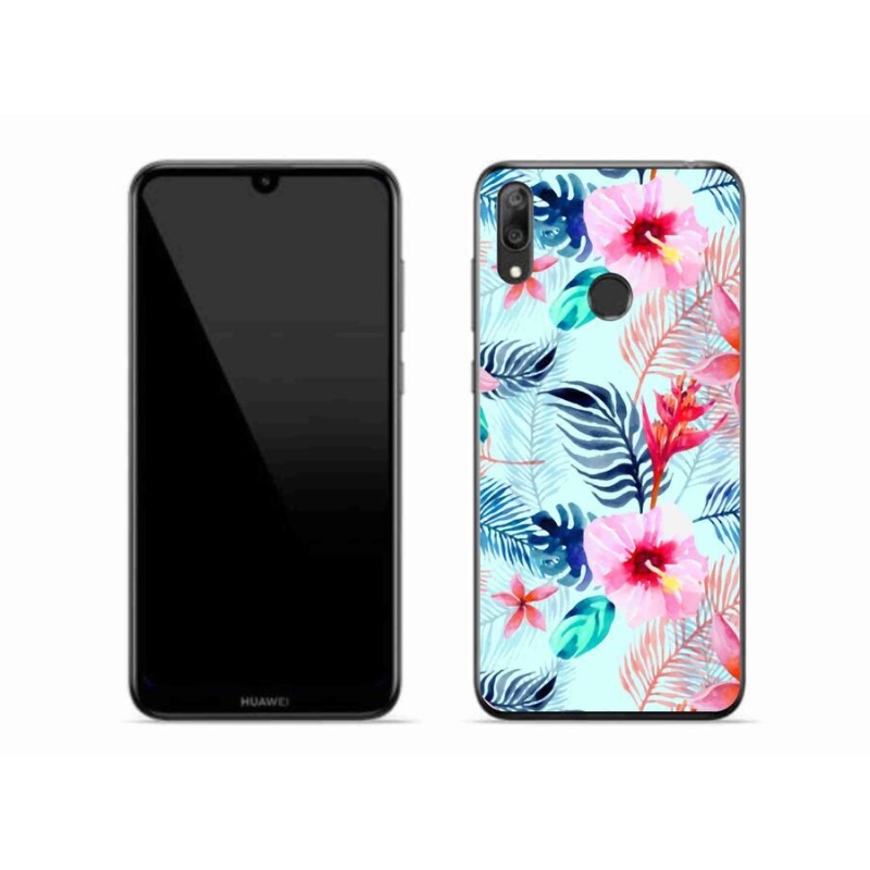 Gél borító mmCase a mobil Huawei Y7 (2019) - virágokhoz