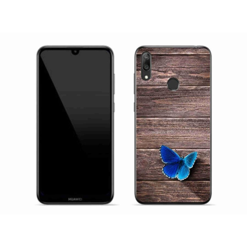 Gél borítás mmCase a Huawei Y7 (2019) - kék pillangó 1