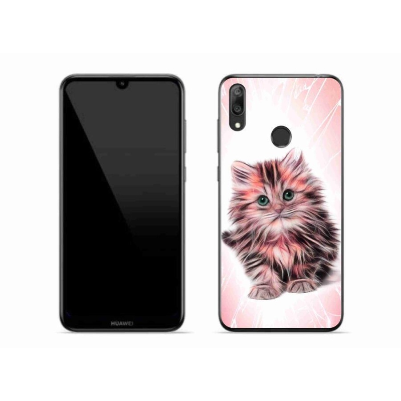Gél borító mmCase mobil Huawei Y7 (2019) - aranyos cica