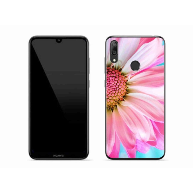 Gél borító mmCase a Huawei Y7 (2019) - rózsaszín virághoz