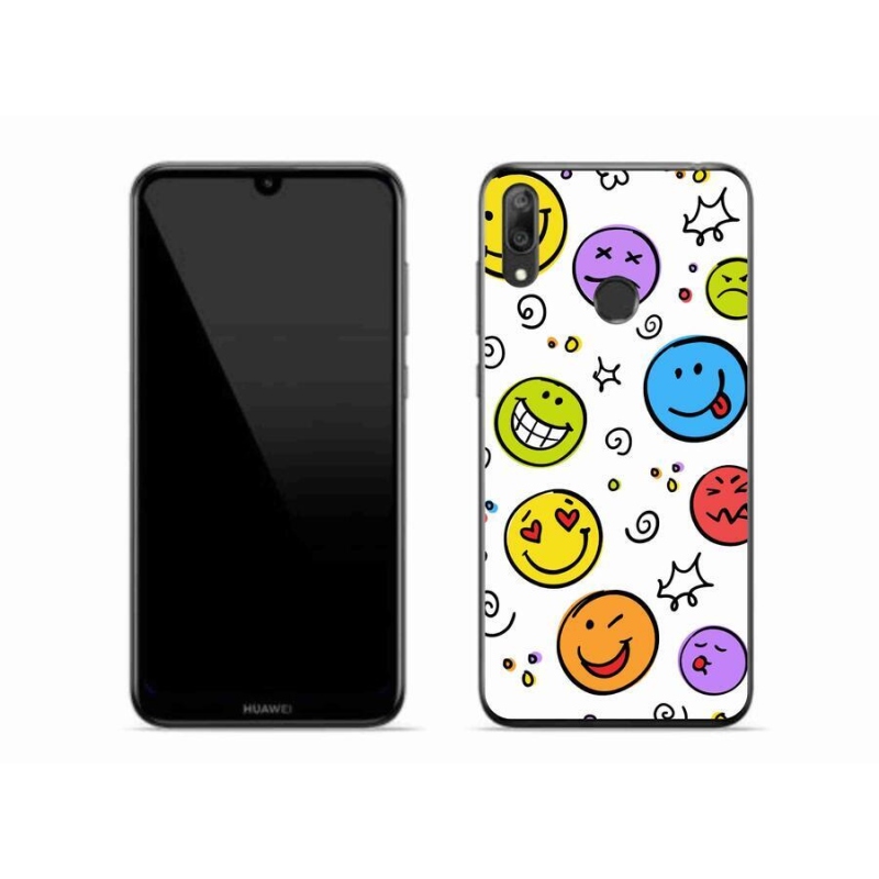 Gél borító mmCase a Huawei Y7 (2019) számára - smiley-k