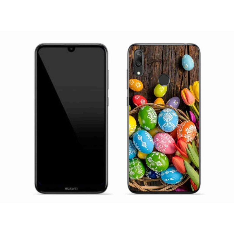 Gél borítás mmCase a Huawei Y7 (2019) számára - Húsvéti tojások