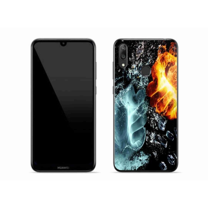 Gél borítás mmCase a Huawei Y7 (2019) - víz és tűz számára