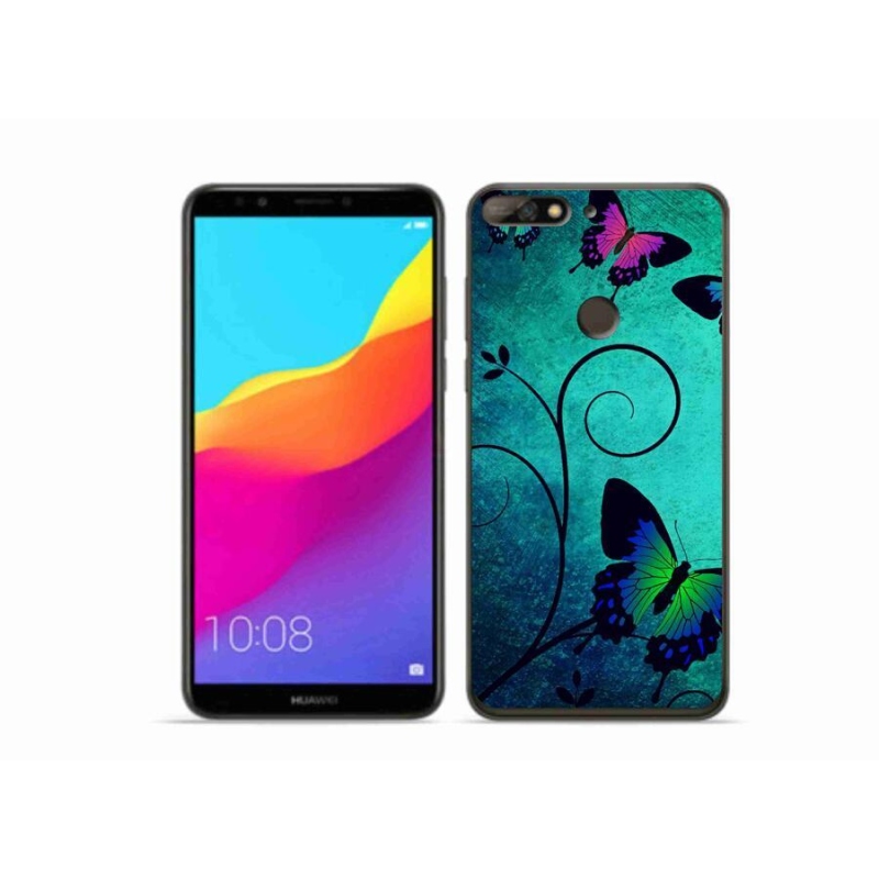 Gél borító mmCase mobiltelefonhoz Huawei Y7 Prime (2018) - színes pillangók