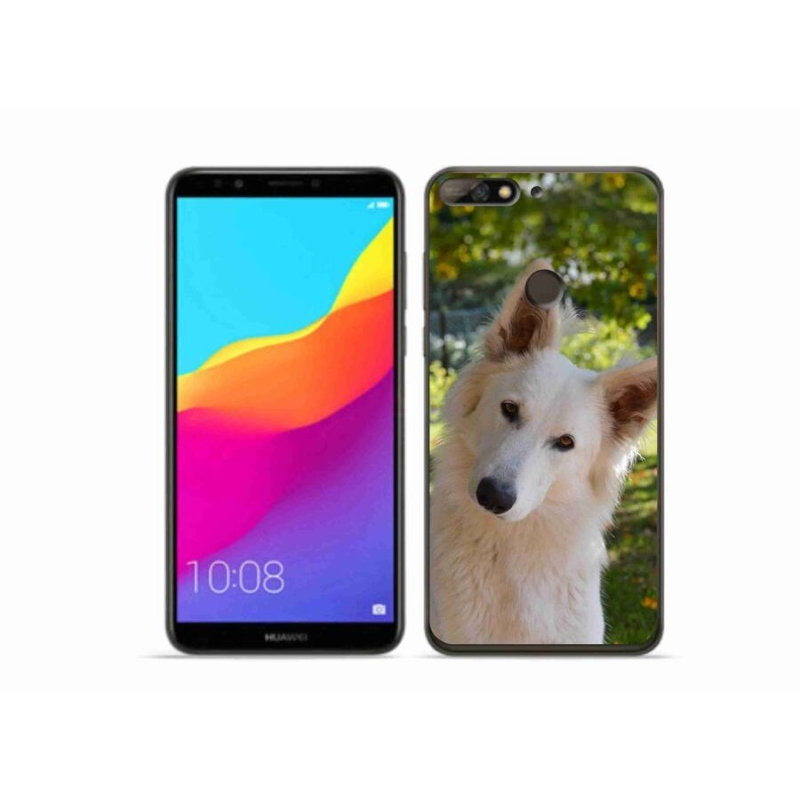 Gél borítás mmCase a Huawei Y7 Prime (2018) - fehér svájci juhász 1