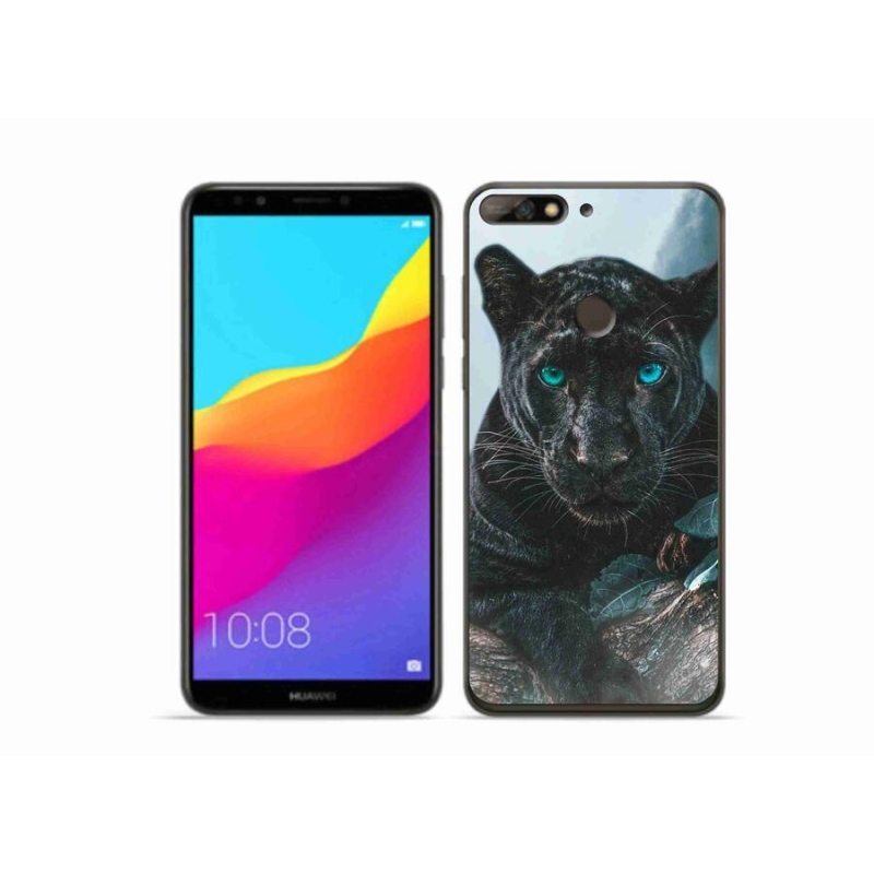 Zselés borítás mmCase a Huawei Y7 Prime (2018) - fekete párduchoz