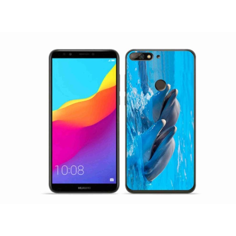Gél borítás mmCase a Huawei Y7 Prime (2018) - delfinek számára