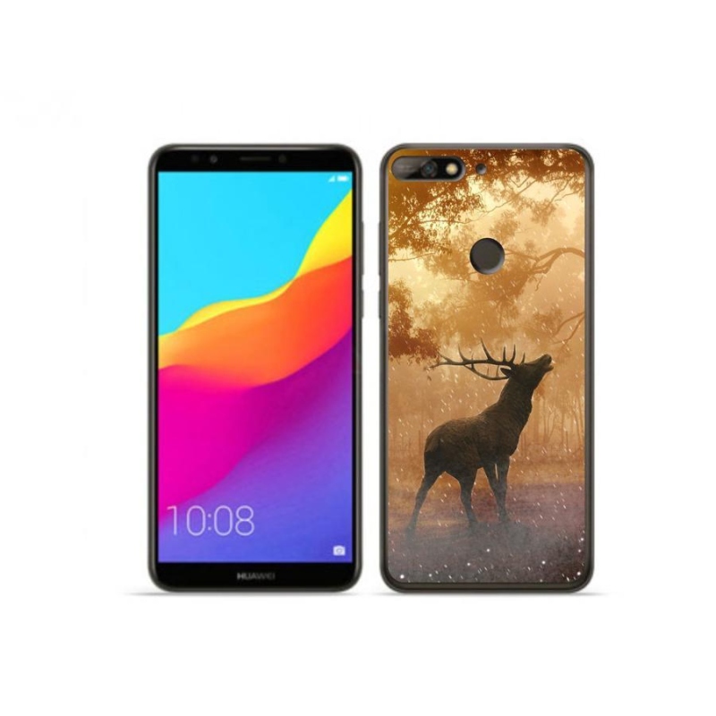 Zselés borítás mmCase a Huawei Y7 Prime (2018) számára - szarvas a vadászaton