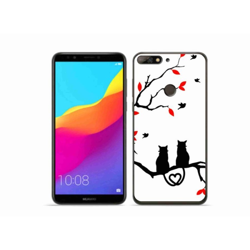 Gél borítás mmCase a Huawei Y7 Prime (2018) számára - macska szeretet