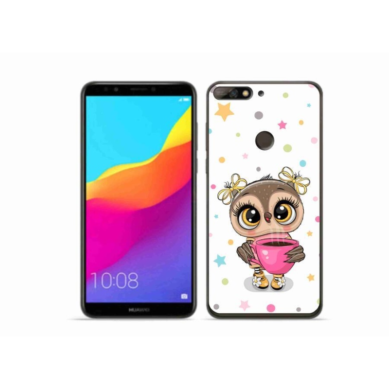 Gél borítás mmCase a Huawei Y7 Prime (2018) számára - rajzfilm bagoly