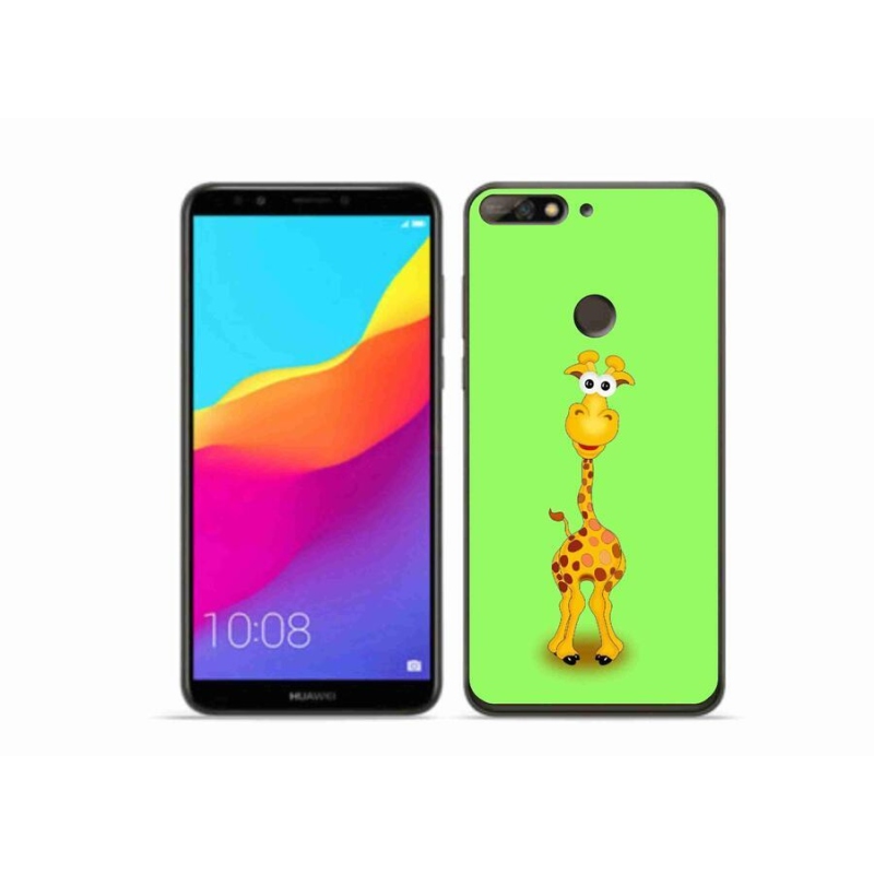 Gél borítás mmCase a Huawei Y7 Prime (2018) számára - rajzfilm zsiráf