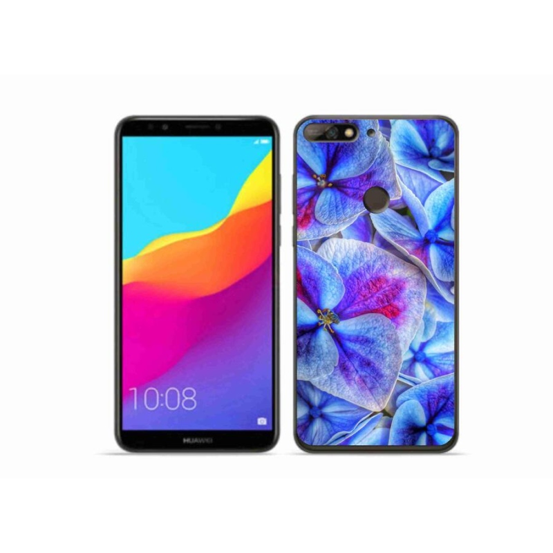 Gél borító mmCase a Huawei Y7 Prime (2018) - kék virágok 1