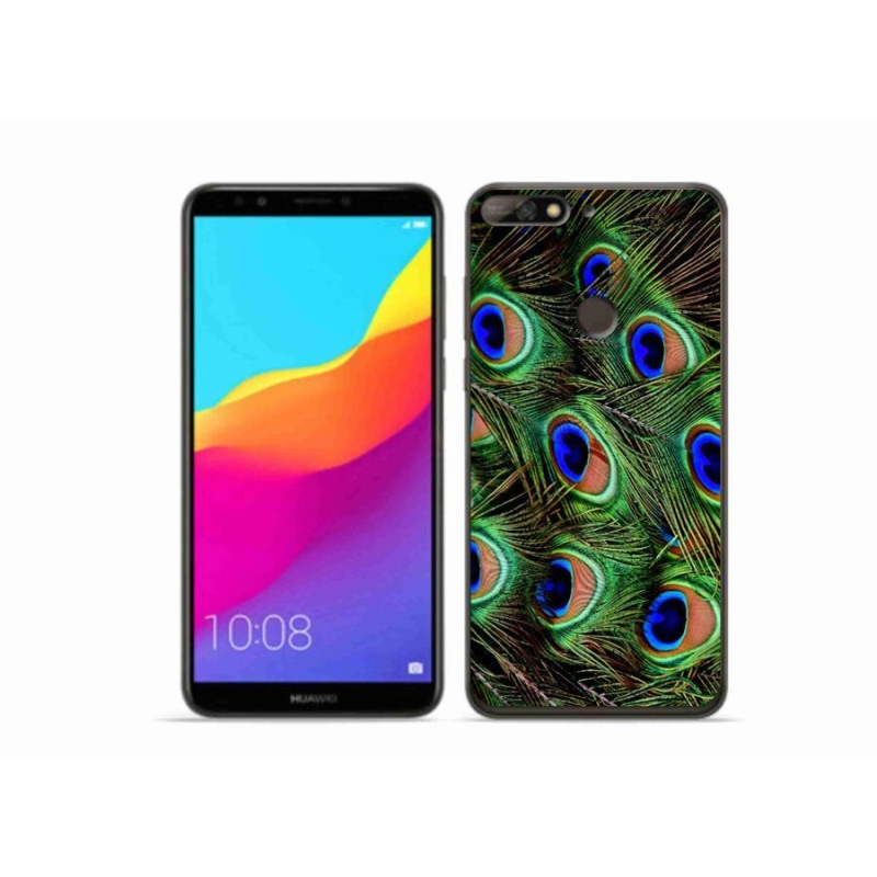 Zselés borítás mmCase a Huawei Y7 Prime (2018) - pávatoll