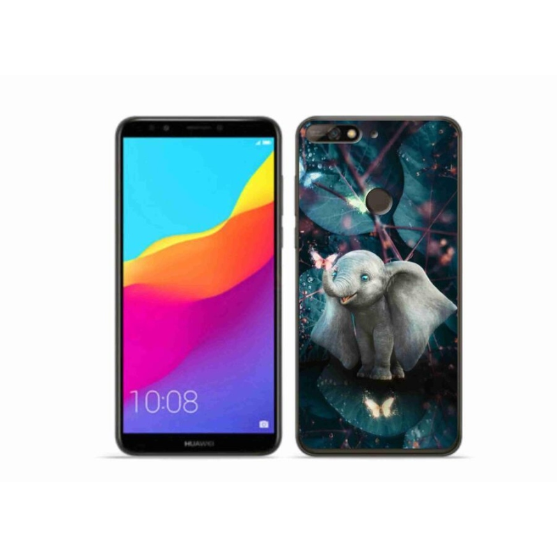 Gél borítás mmCase a Huawei Y7 Prime (2018) számára - aranyos elefánt