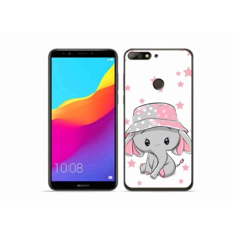 Gél védőhuzat mmCase a Huawei Y7 Prime (2018) - rózsaszín elefánthoz