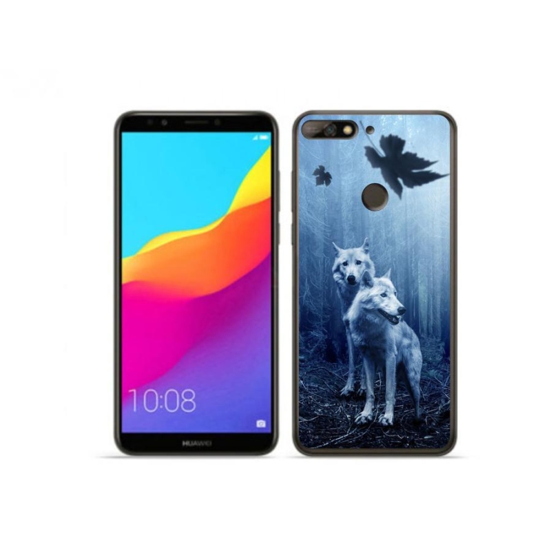 Gél borítás mmCase a Huawei Y7 Prime (2018) számára - farkasok az erdőben