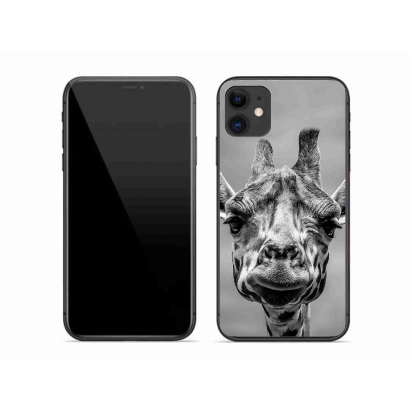 Zselés borítás mmCase iPhone 11 készülékhez - fekete-fehér zsiráf