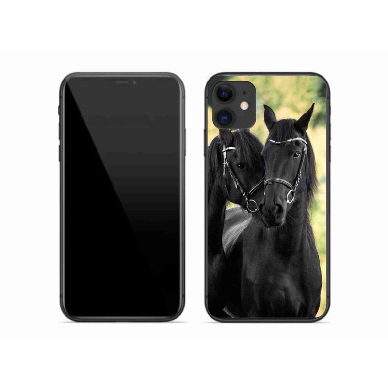 Zselés borítás mmCase iPhone 11 készülékhez - két fekete ló