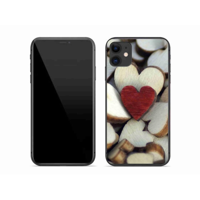 Zselés borítás mmCase iPhone 11 készülékhez - gravírozott piros szív