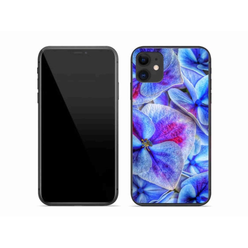 Zselés borítás mmCase iPhone 11 készülékhez - kék virágok 1