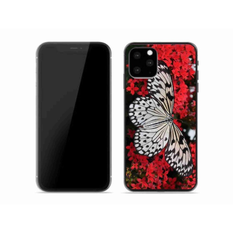 Zselés borítás mmCase iPhone 11 Pro készülékhez - fekete-fehér pillangó 1