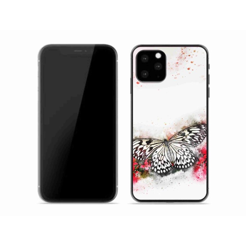 Zselés borítás mmCase iPhone 11 Pro készülékhez - fekete-fehér pillangó