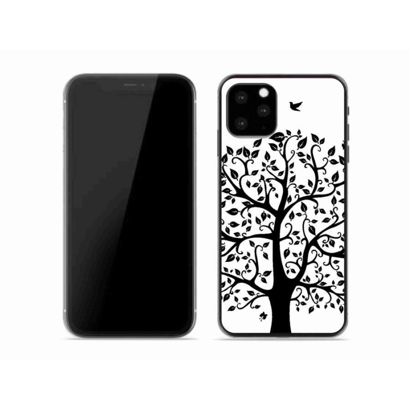 Zselés borítás mmCase iPhone 11 Pro készülékhez - fekete-fehér fa