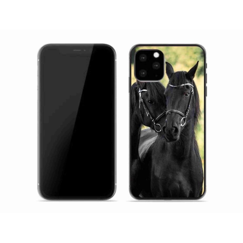 Zselés borítás mmCase iPhone 11 Pro készülékhez - két fekete ló