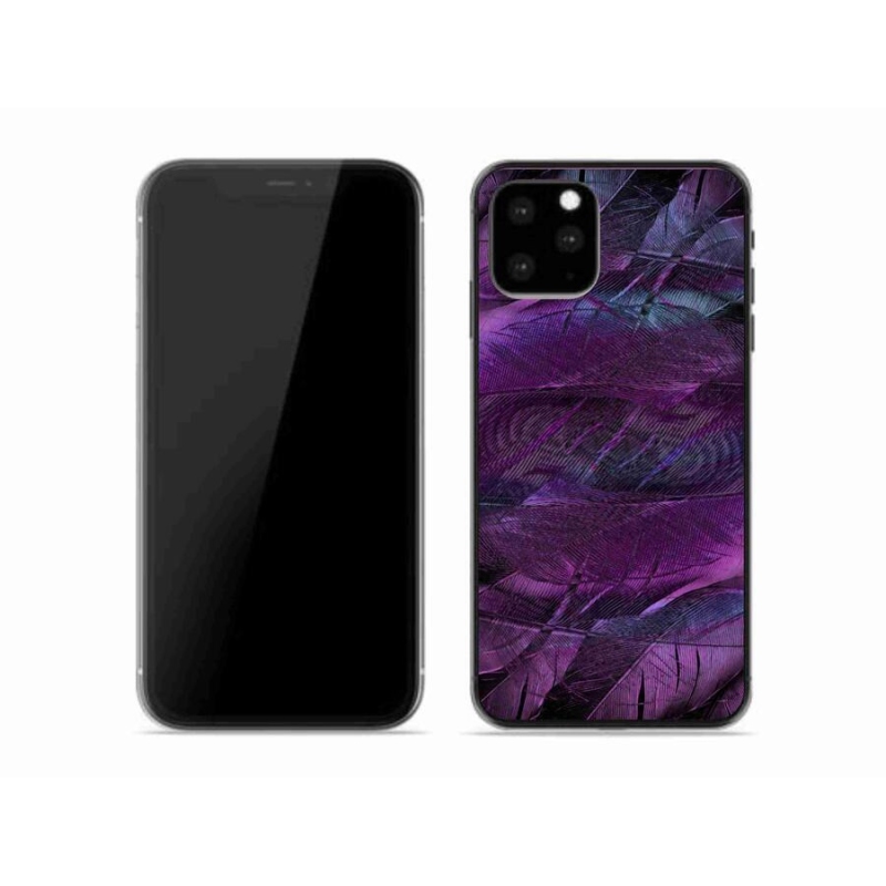Zselés borítás mmCase iPhone 11 Pro készülékhez - lila tollak
